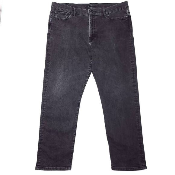 Lucky Brand 363 Vintage Straight Jeans Mens 40x30 Black Denim Stretch Casual - Picture 1 of 11